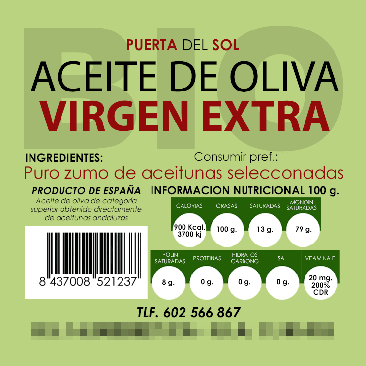 etiqueta aceite